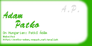 adam patko business card